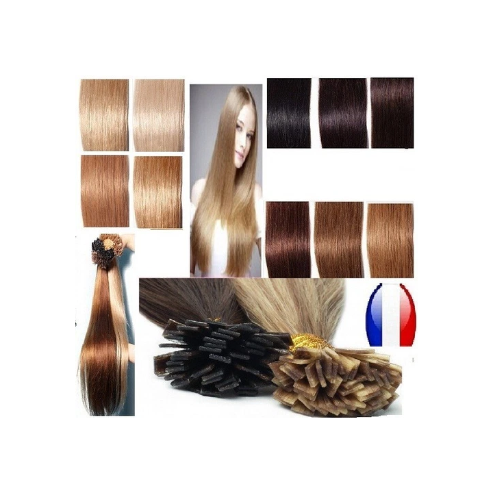 255075100 EXTENSION DE CHEVEUX POSE A CHAUD 100 NATUREL REMY HAI