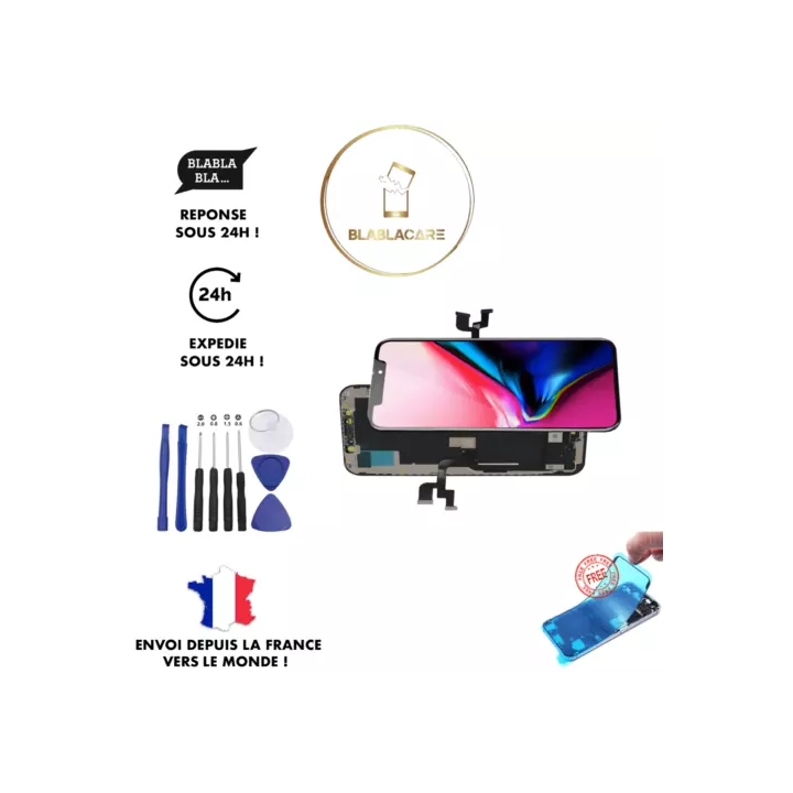 ECRAN LCD VITRE SUR CHASSIS COMPATIBLE IPHONE 7 8 X XR 11 12 13 