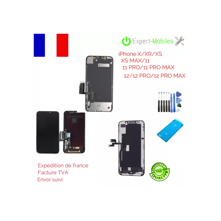 ECRAN COMPATIBLE SUR CHASSIS POUR SAMSUNG GALAXY S10 NOIR G973  