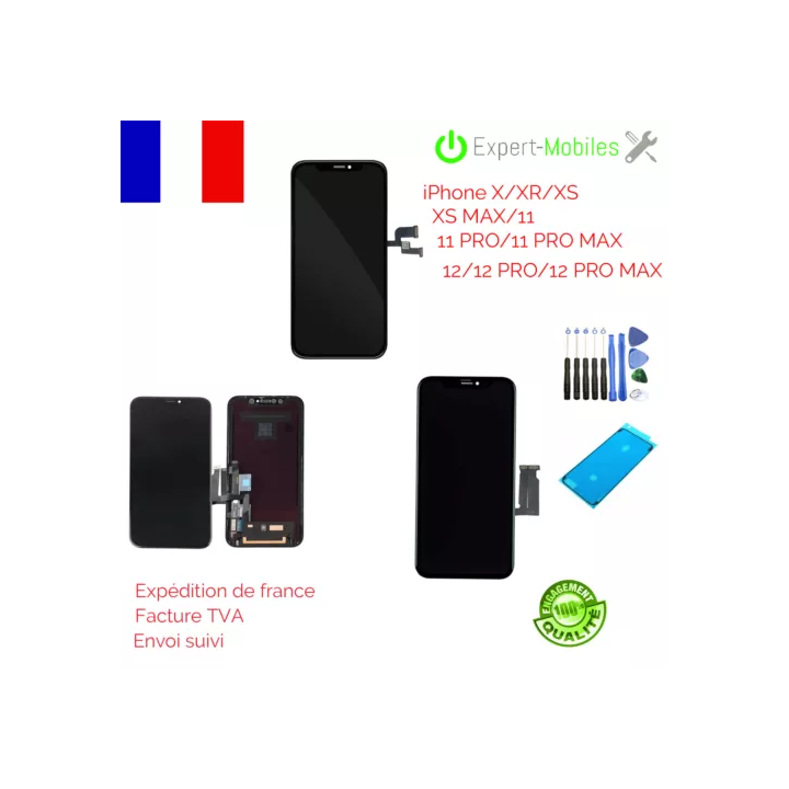 ECRAN COMPATIBLE SUR CHASSIS POUR SAMSUNG GALAXY S10 NOIR G973  