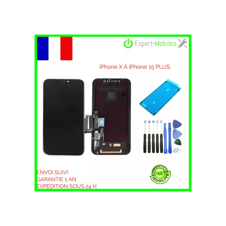 ECRAN COMPATIBLE SUR CHASSIS POUR SAMSUNG GALAXY S10 NOIR G973  