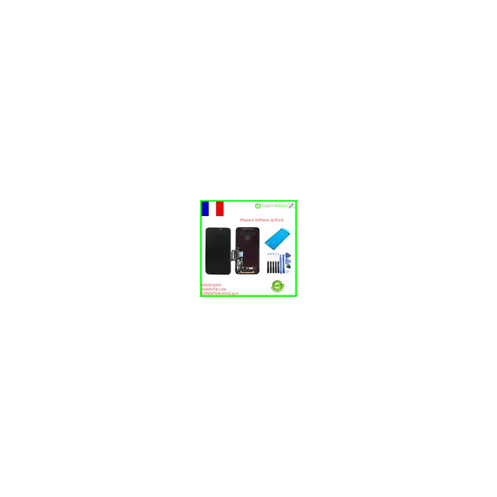 ECRAN COMPATIBLE SUR CHASSIS POUR SAMSUNG GALAXY S10 NOIR G973  