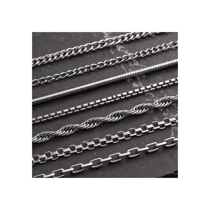 Chaîne argent 925 massif maille gourmette bijou pour homme tail