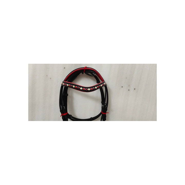Bracelet en cristal pierre bleue bride en cuir de dressage avec 