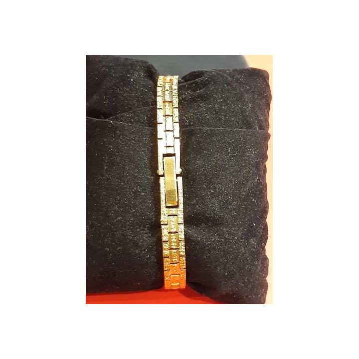 collier - cristaux taillés blancs et laiton - 41 cm - PASCALE M