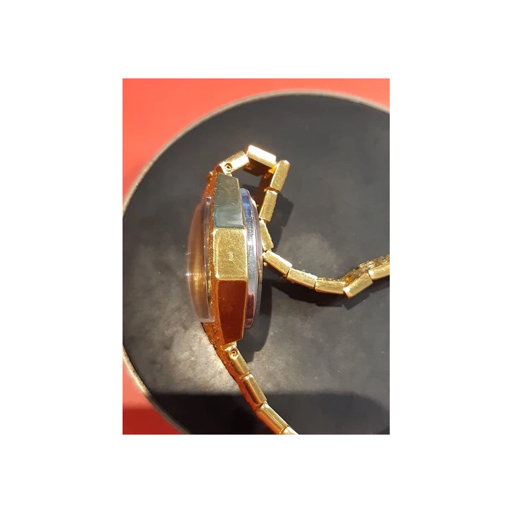collier - cristaux taillés blancs et laiton - 41 cm - PASCALE M