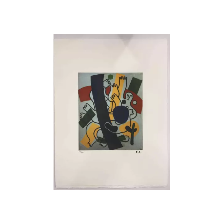Lithographie de JEAN COCTEAU  Santo Manteau de Feu   signée  da