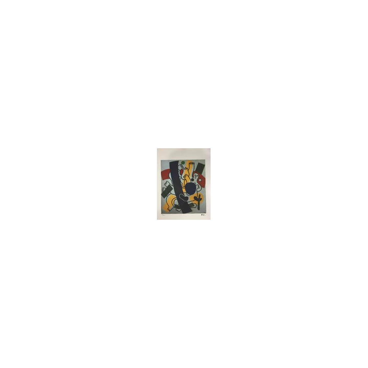 Lithographie de JEAN COCTEAU  Santo Manteau de Feu   signée  da