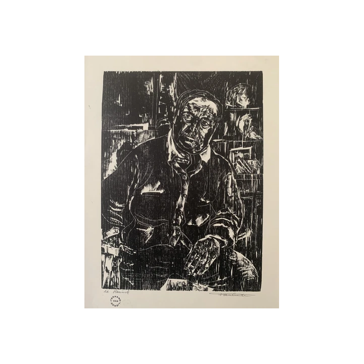RARE GRAVURE EAU FORTE ORIGINALE IMPRESSIONNISTE FEMME LETTRE EN