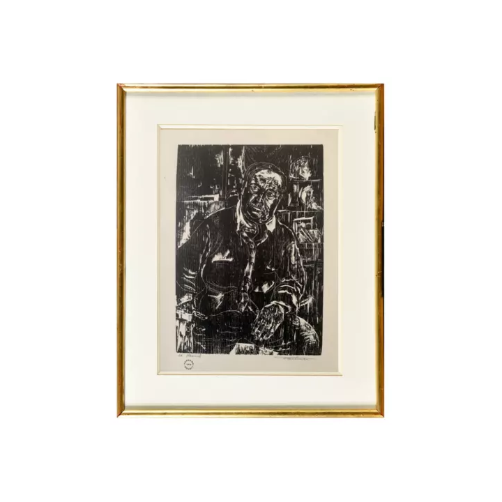 RARE GRAVURE EAU FORTE ORIGINALE IMPRESSIONNISTE FEMME LETTRE EN