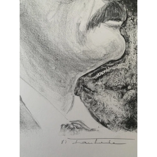 NOUVELLE ANNONCEANCIEN BOIS GRAVE ORIGINAL PORTRAIT DU PEINTRE M