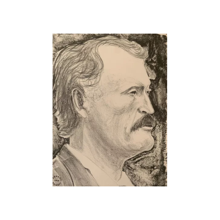 NOUVELLE ANNONCEANCIEN BOIS GRAVE ORIGINAL PORTRAIT DU PEINTRE M