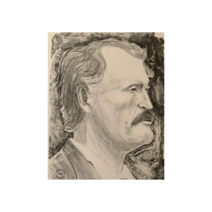 NOUVELLE ANNONCEANCIEN BOIS GRAVE ORIGINAL PORTRAIT DU PEINTRE M