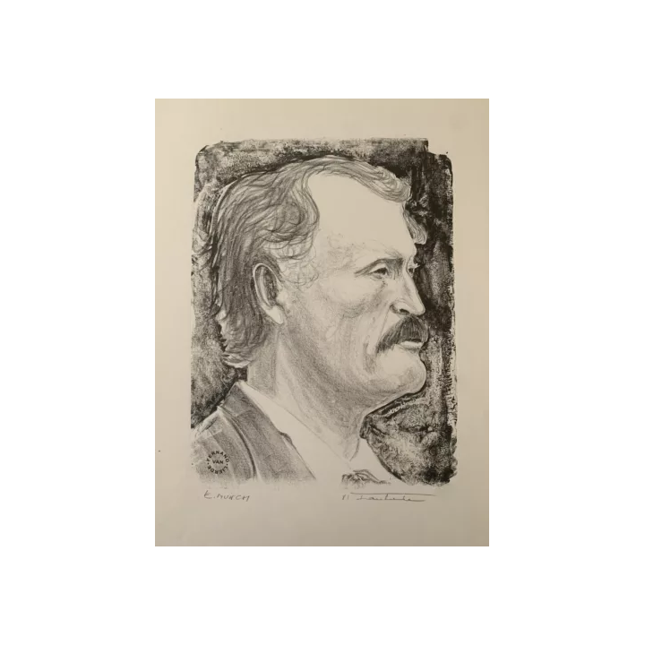 NOUVELLE ANNONCEANCIEN BOIS GRAVE ORIGINAL PORTRAIT DU PEINTRE M