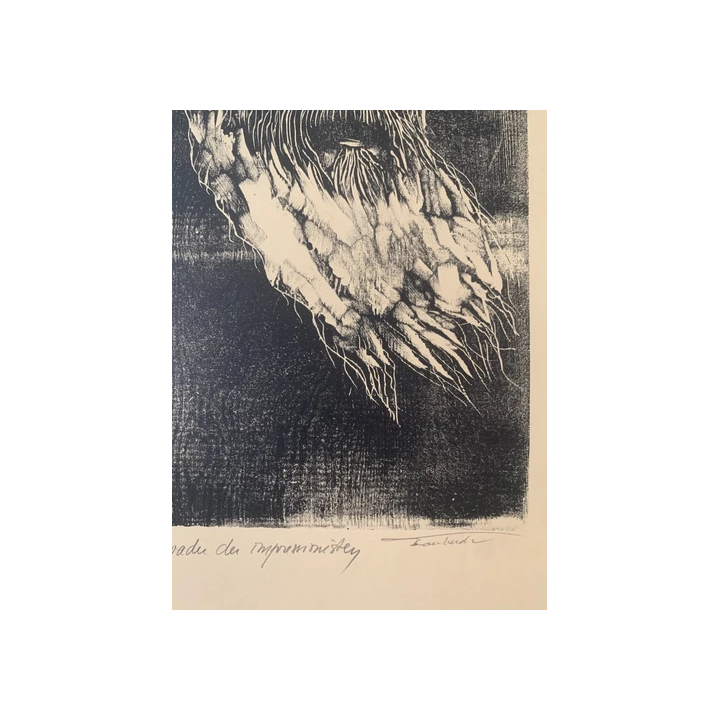 Pierre Alechinsky Original Lithograph 1981 La Mer 38x56 Cm Cobra
