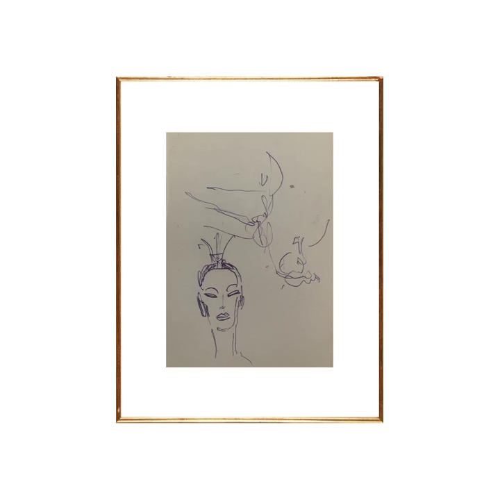 Raymond PEYNET  Le petit navire GRAVURE couleur humoristique sig