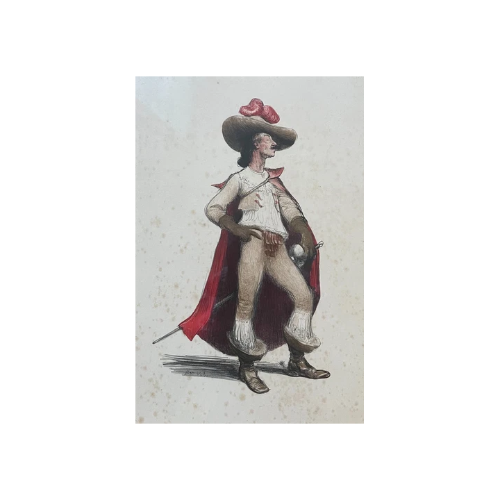 Jean Veber Le pochard sur le lit Lithographie signée et dédica