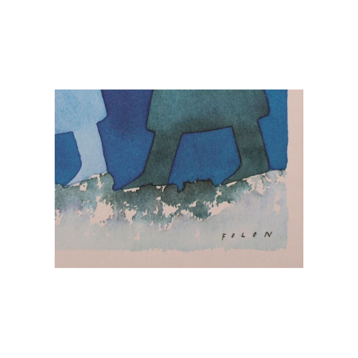 NOUVELLE ANNONCEGARV 1968 Monochrome Abstrait Cyanotype Virage a