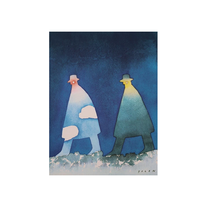 NOUVELLE ANNONCEGARV 1968 Monochrome Abstrait Cyanotype Virage a