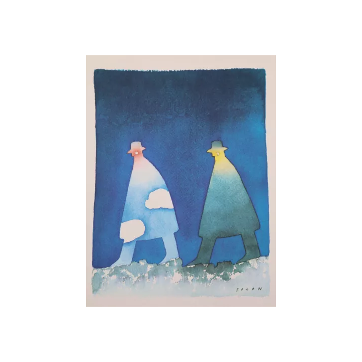 NOUVELLE ANNONCEGARV 1968 Monochrome Abstrait Cyanotype Virage a