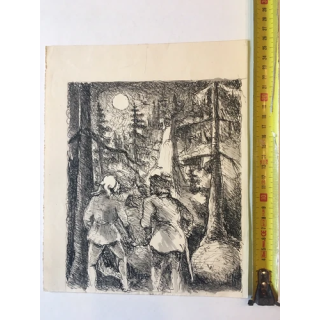 NOUVELLE ANNONCEGARV 1968 Monochrome Abstrait Cyanotype Virage a