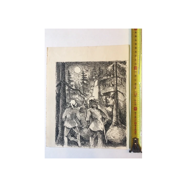 NOUVELLE ANNONCEGARV 1968 Monochrome Abstrait Cyanotype Virage a