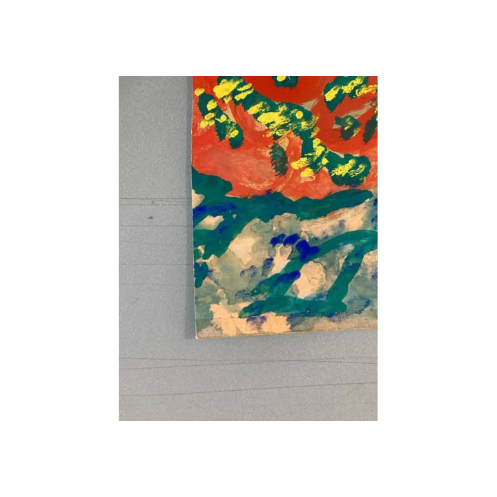 NOUVELLE ANNONCEPeinture Aquarelle 1950 gouache Papier Paysage E