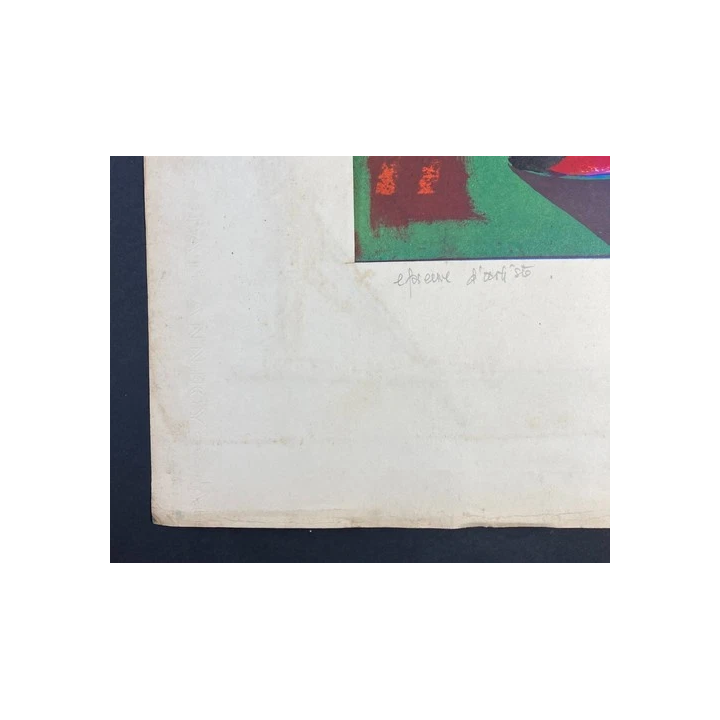 Victor Vasarely Lithographie hors jeu cm 35x50 signature dalle a