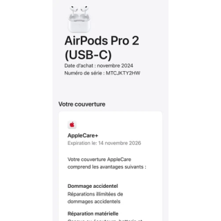 NOUVELLE ANNONCEApple AirPods Pro Blanc avec boîtier de charge 