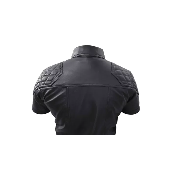 NOUVELLE ANNONCEGilet De Biker En Cuir Noir Réel Renforcé Avec