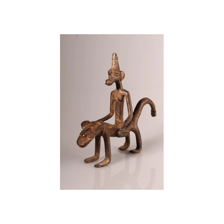 NOUVELLE ANNONCE13880 Senufo Cavalier Bronze Figurine Côte DIvo