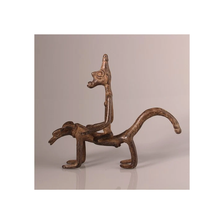 NOUVELLE ANNONCE13880 Senufo Cavalier Bronze Figurine Côte DIvo