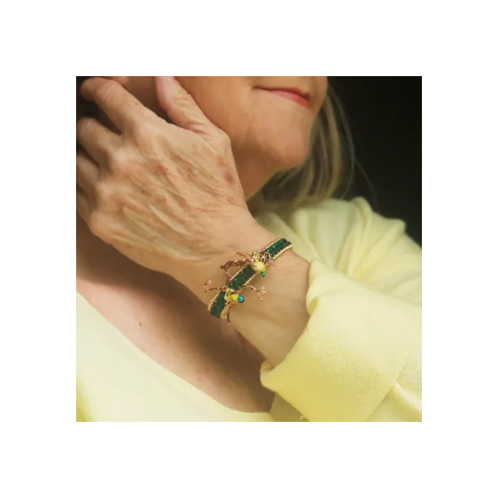 Bracelet Argenté Art Deco Filigrane Mariage Vintage Style Great