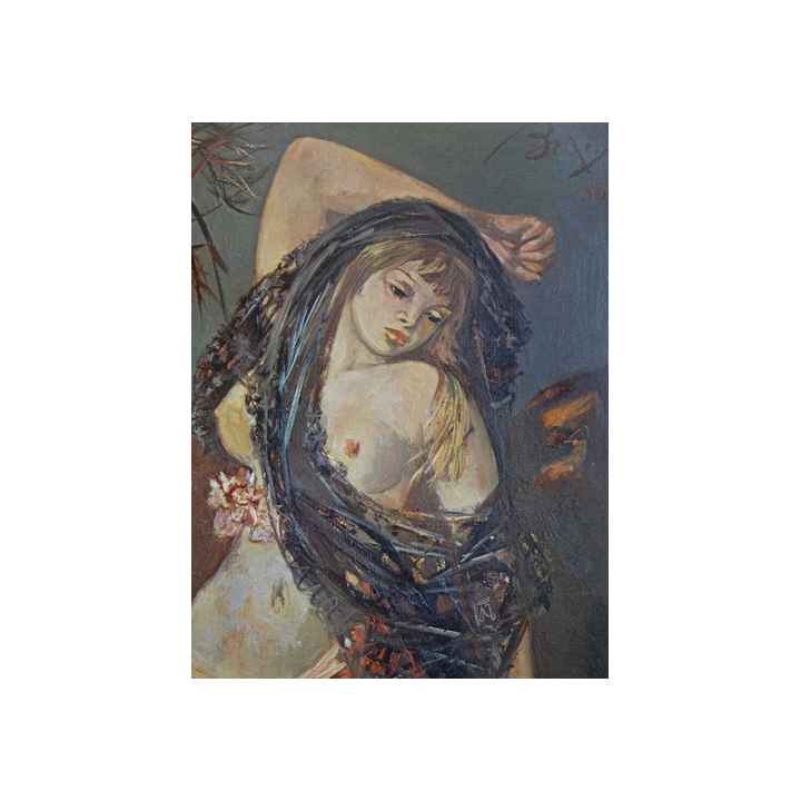 Grand tableau encadré peinture à lhuile sur toile SIGNÉ - Pay