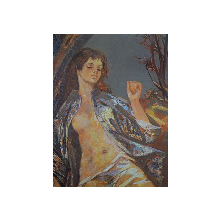Grand tableau encadré peinture à lhuile sur toile SIGNÉ - Pay