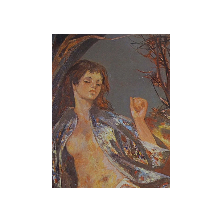 Grand tableau encadré peinture à lhuile sur toile SIGNÉ - Pay