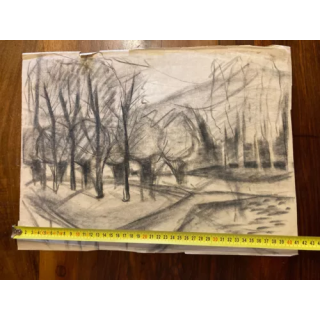 NOUVELLE ANNONCEBeau Dessin Encre Village Cubiste Post Cubisme P