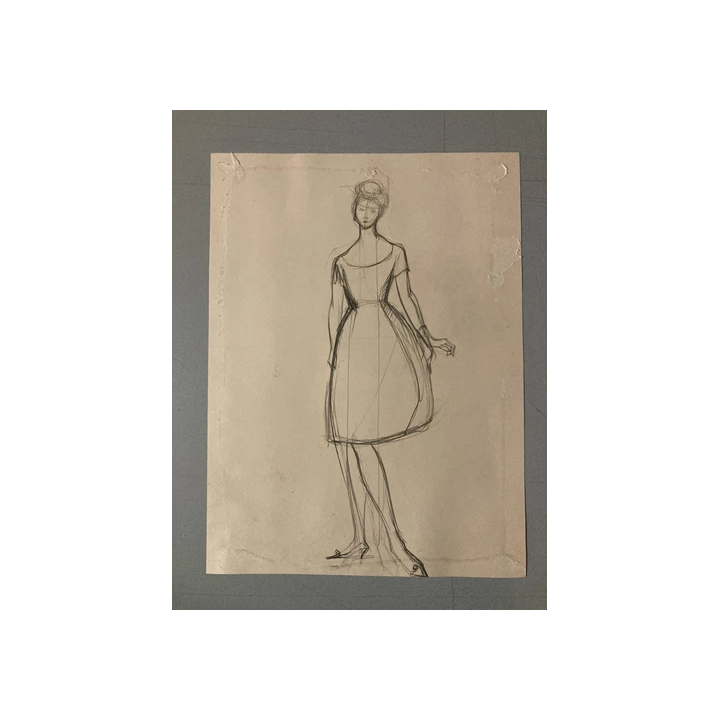 Beau Dessin Fusain Verger Cubiste Post Cubisme Papier 1960 Art P