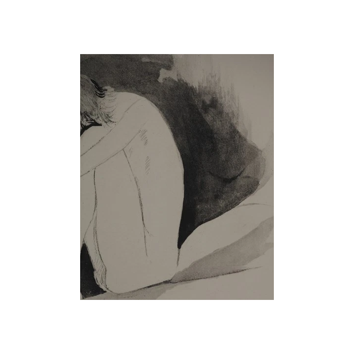 NOUVELLE ANNONCEJean-Gabriel DOMERGUE  Nu sur lherbe noir Gravur