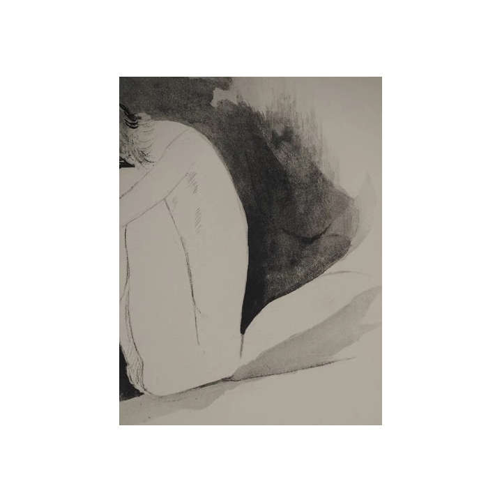 NOUVELLE ANNONCEJean-Gabriel DOMERGUE  Nu sur lherbe noir Gravur