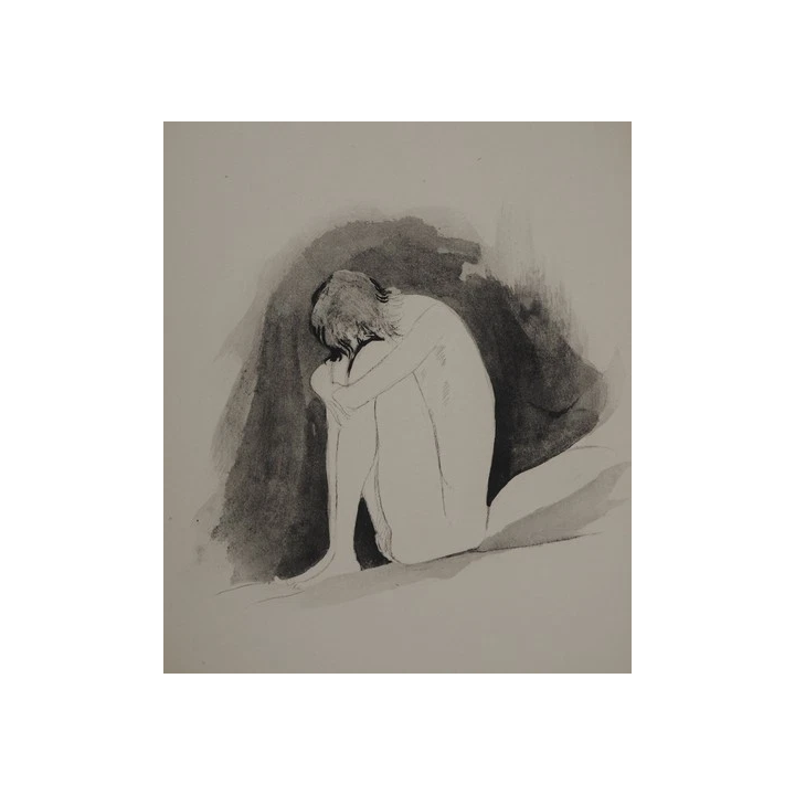 NOUVELLE ANNONCEJean-Gabriel DOMERGUE  Nu sur lherbe noir Gravur