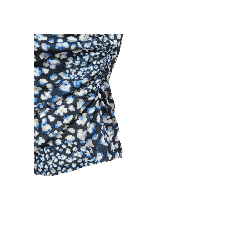 NOUVELLE ANNONCETwinSet Blouse Top Femme Medium Bleu Noir Noué 