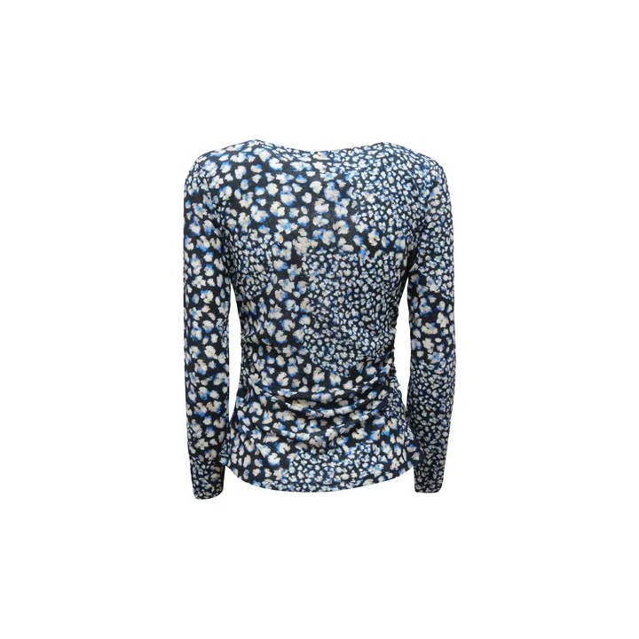 NOUVELLE ANNONCETwinSet Blouse Top Femme Medium Bleu Noir Noué 