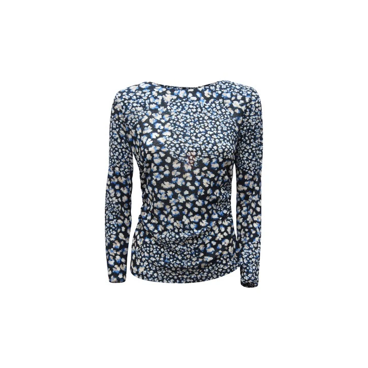 NOUVELLE ANNONCETwinSet Blouse Top Femme Medium Bleu Noir Noué 