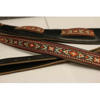 Souldier Tulip Rooftop Lennon Gold Flower Guitar Strap with leat