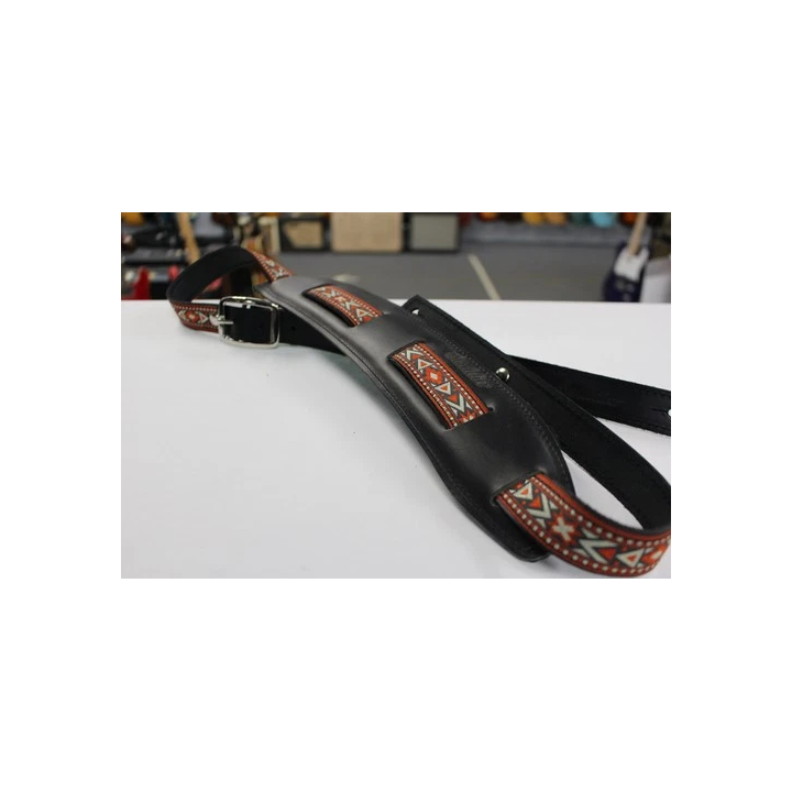 Souldier Tulip Rooftop Lennon Gold Flower Guitar Strap with leat