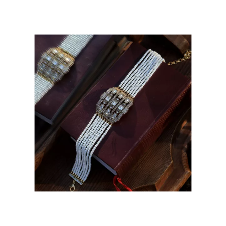 Collier Long Sautoir Pendentif Doré Feuille Ginkgo Perle Blanc 