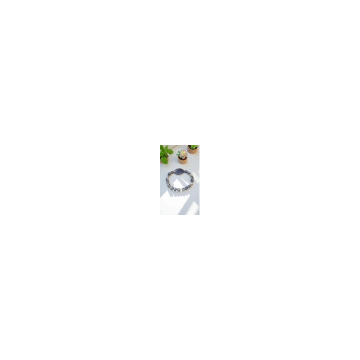 NOUVELLE ANNONCEBracelet en Agate Botswana et Pierre de Lune - S