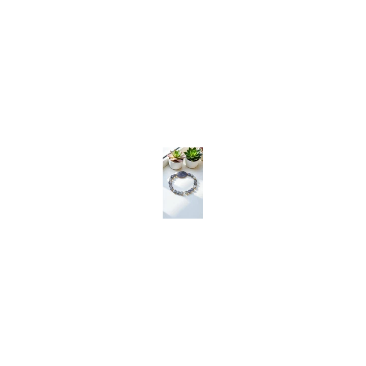 NOUVELLE ANNONCEBracelet en Agate Botswana et Pierre de Lune - S