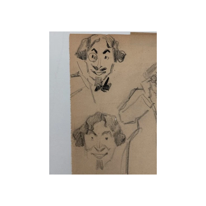 Albert DUBOUT illustration originale coloriée au POCHOIR pour M